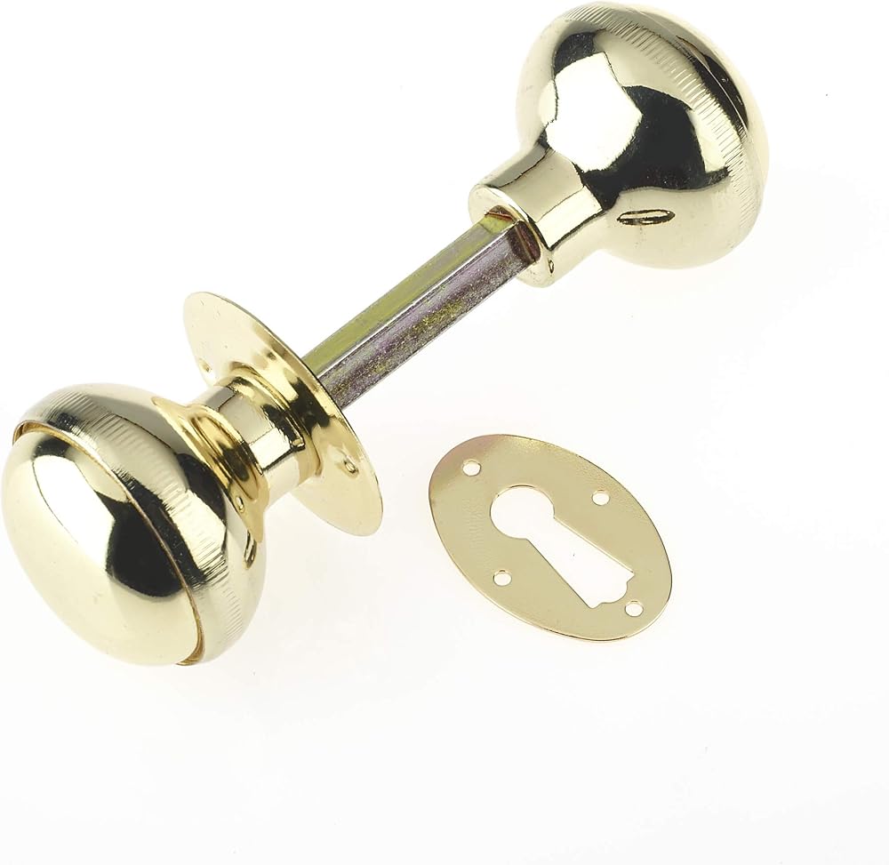 Yale P405 Rimknob Polished Brass Door Knob Standard Security 43mm Handle