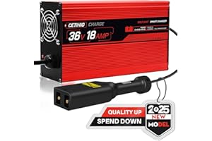 CETIHIO 36 Volt Golf Carts Battery Charger for EZGO TXT, Trickle Charger 3.0 Technology, 18 AMP, 4-6 hrs Full Charge, Replace EZGO D-Plug, 16FT