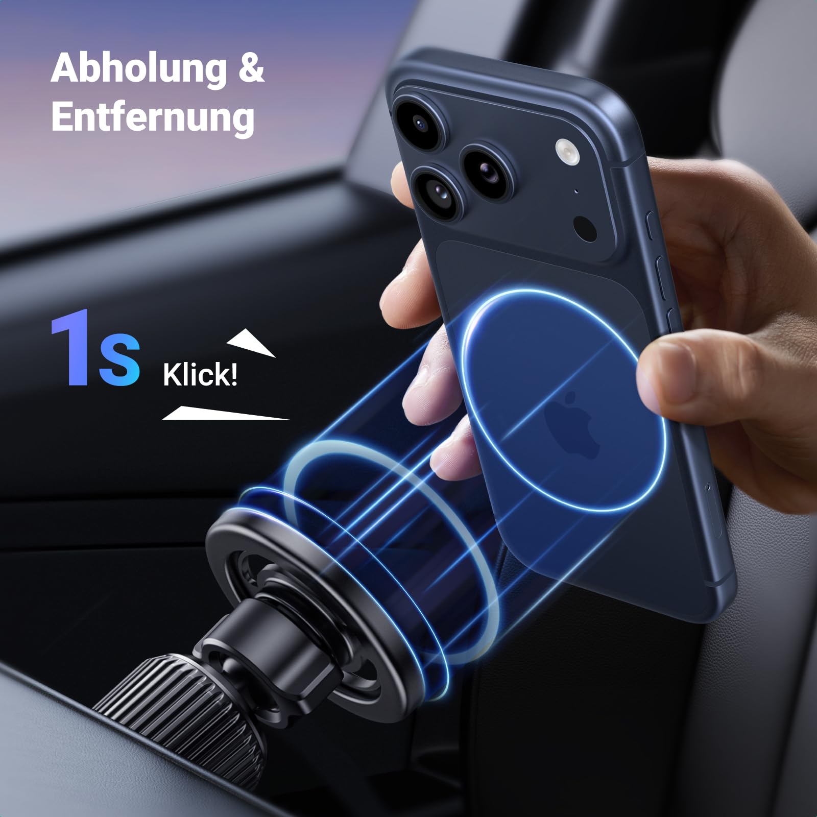 UGREEN Handyhalterung Auto für MagSafe mit 20*N52 Starker Magnet, MagSafe Autohalterung Stabil Lüftung KFZ Handyhalterung Kompatibel mit iPhone 17 16 15 14 13 12 Pro Max, MagSafe Hülle 3