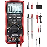 AstroAI Digital Multimeter TRMS 6000 Counts Volt Meter Ohmmeter Auto-Ranging Tester; Accurately Measures Voltage Current Resistance Diodes Continuity Duty-Cycle Capacitance Temperature, Black