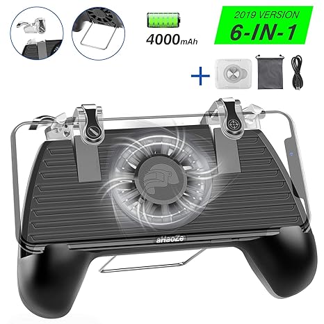mobile controller with portable charger 4000mah cooling fan for fortnite pubg phone controller l1r1 game - fortnite charger