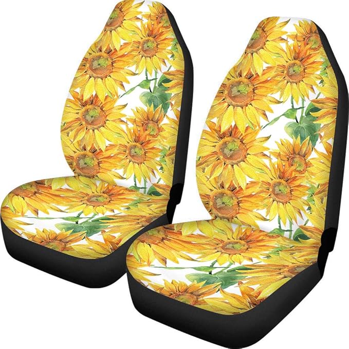 Beautiful Sunflower Design Car Seat Covers Long Lasting