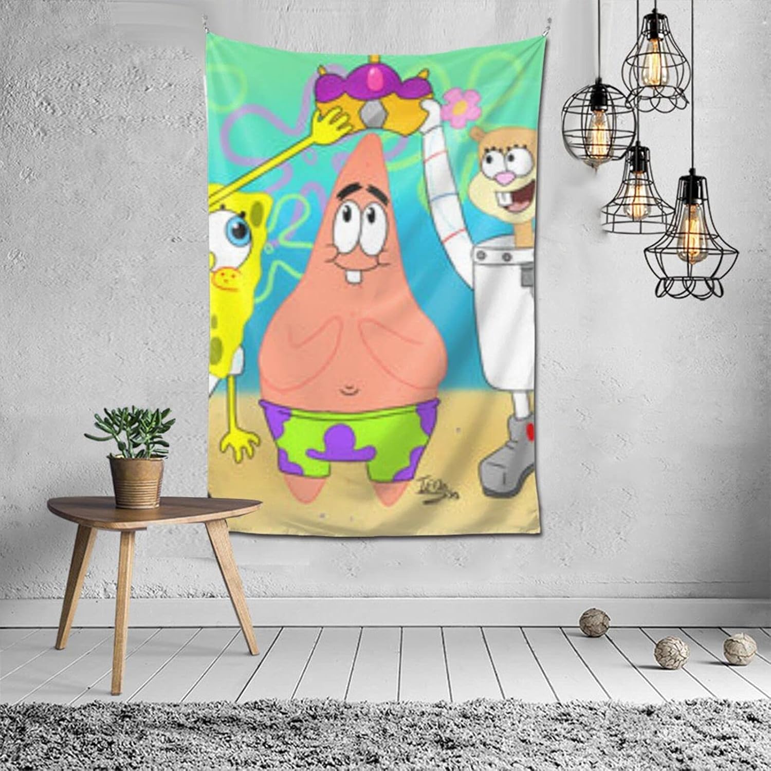 Amazon Co Jp スポンジ ボブ Spongebob Squarepants タペストリー 壁掛け おしゃれ 多機能 カバー 背景布 室内装飾タペストリー カーテン シンプル 個性ギフト プレゼント 新居祝い 150 100cm Generic