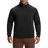 Project Titan Men's Quarter Zip Pullover Sweatshirts Fleece Sweatshirt Stand Collar Long Sleeve Shirt with Side Pockets
