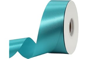 IEDASING'S CHOICE Turquoise Blue Ribbon 1-1/2 Inch x 50 Yards Satin Ribbon Single Face Ribbon for Crafts, Gift Wrapping, Floral Bouquet, Weddings, and Decorations, with Spool