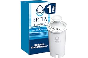 Brita Standard Water Filter, BPA-Free, Replaces 1,800 Plastic Water Bottles a Year, Lasts Two Months or 40 Gallons, Includes 1 Filter, Kitchen Essential