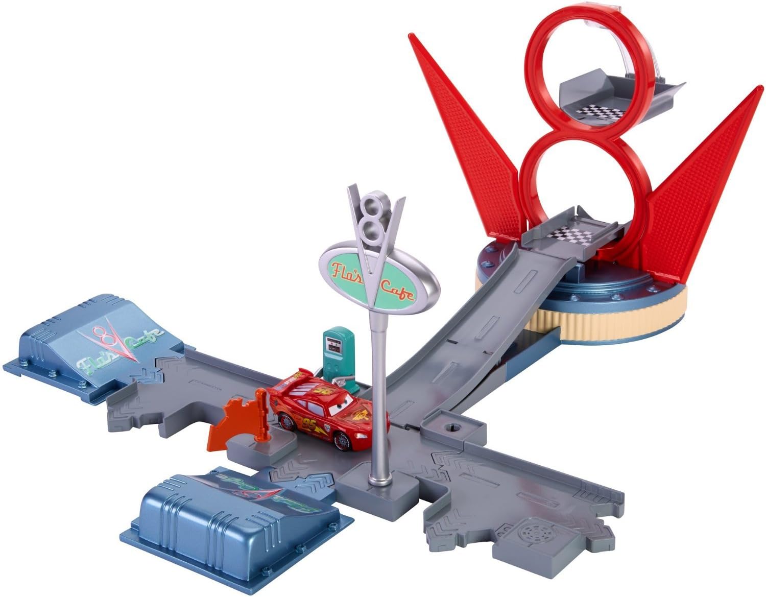 Pixar Disney Cars Diecast Radiator Springs Flo's V8 Cafe Playset Toys 1:55