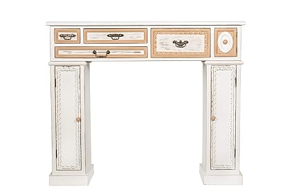 Große Kaminkonsole Kaminumrandung weiß braun shabby WS659: Amazon.de