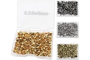 Modixun Lot de 600 attaches parisiennes rondes, 4 couleurs avec boîte de rangement, mini attaches parisiennes en métal pour l