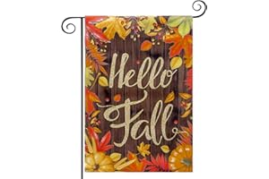 hogardeck Fall Garden Flag Yard Flag Vertical Double Sided Garden Decoration Hello Fall for Indoor & Outdoor Décor Autumn Thanksgiving Day 12.5 x 18 Inch