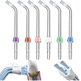 Replacement Heads - 6-Pack Orthodontic Tips for Water Flossers, Compatible with Multiple Models, Durable ABS Food-Grade Mater