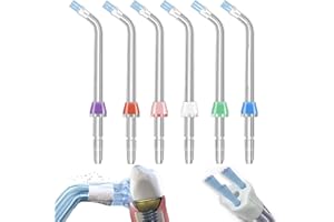 Replacement Heads - 6-Pack Orthodontic Tips for Water Flossers, Compatible with Multiple Models, Durable ABS Food-Grade Mater
