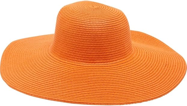 orange floppy sun hat