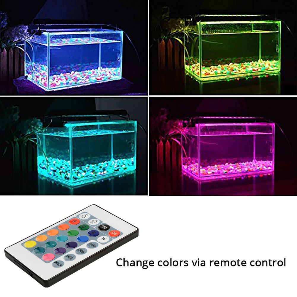 NICREW RGB LED Aquarium Light, Dimmable Fish Tank Light with Remote, 20