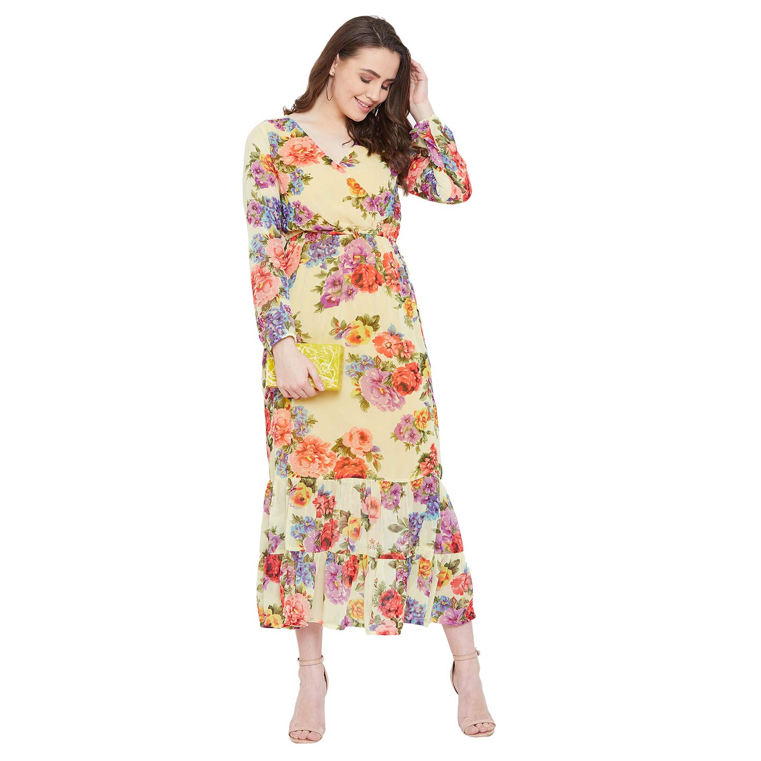 light yellow midi dress