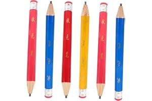 SEWACC 6pcs Giant Wooden Pencils for Erasers Octagonal Big Pencils in Random Colors Fun and Random Color