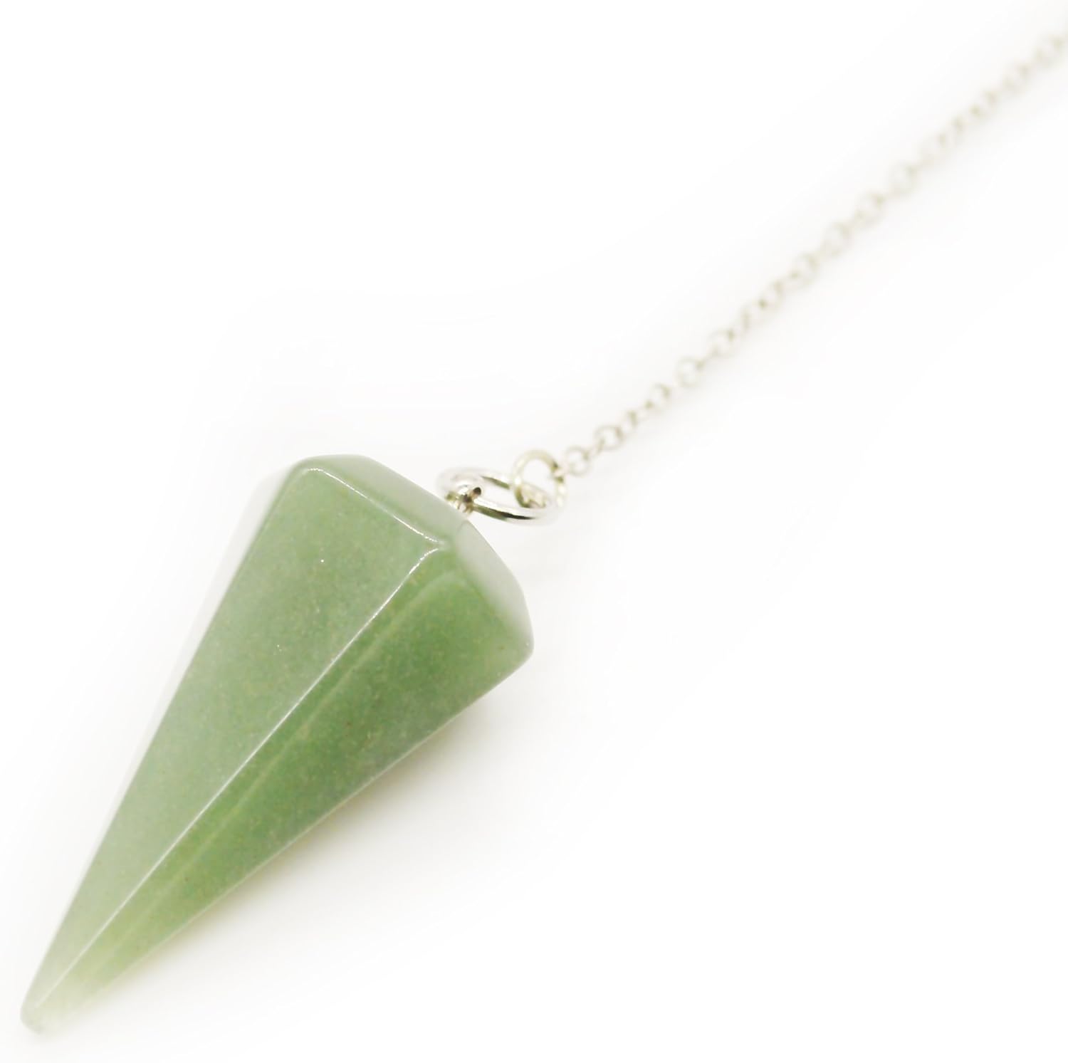 Polar Jade Dowsing Pendulum Made of Natural Green Aventurine Crystal for Divination Chakra Reiki. Pointed with Chain and Jewelry Pouch - Image 5