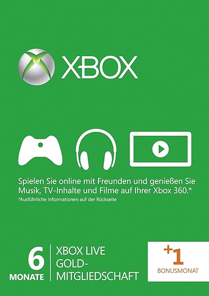 Xbox Live - Gold-Mitgliedschaft 6 + 1 Monate