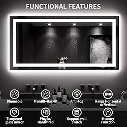 LOAAO 60X30 LED Bathroom Mirror with