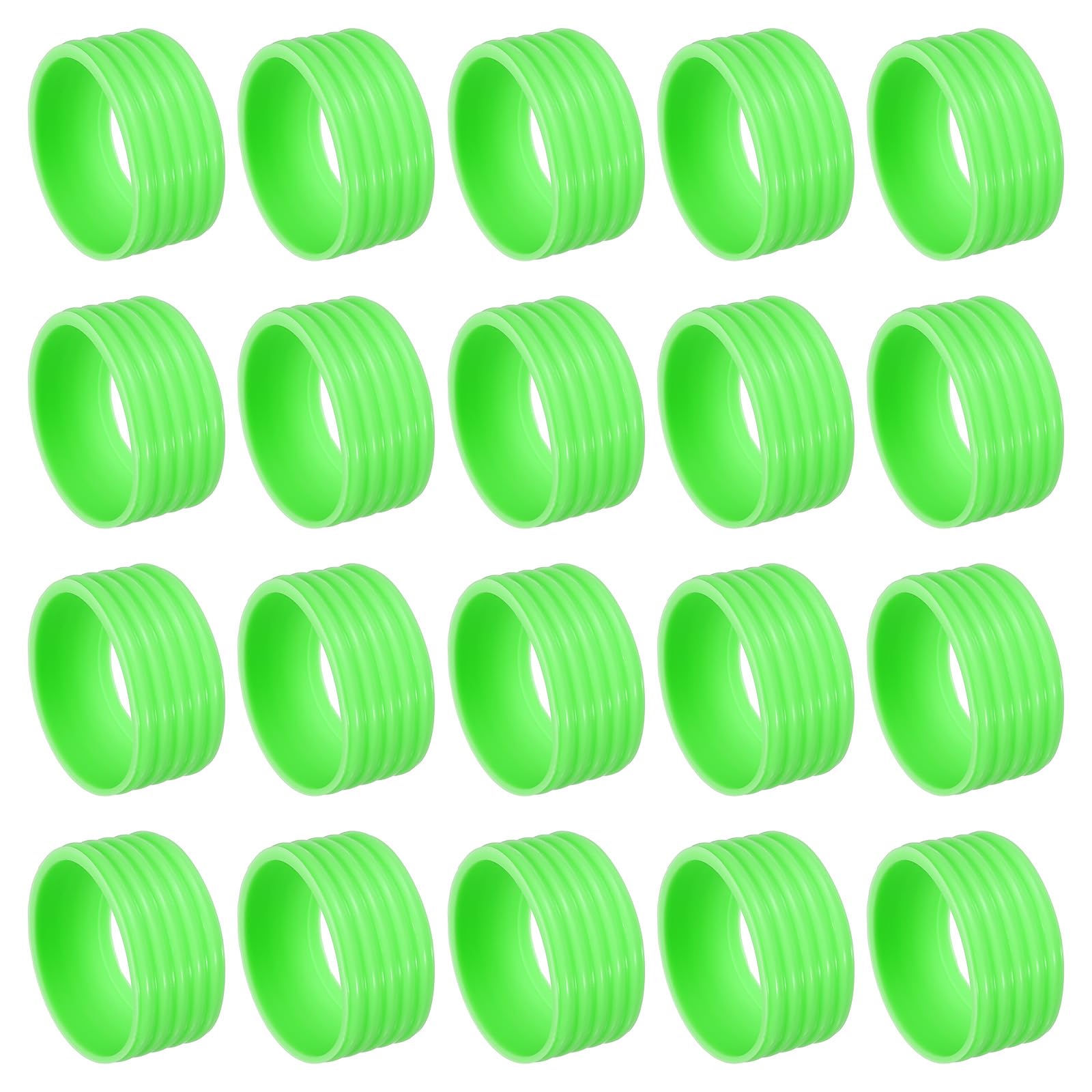 PATIKIL Badminton Racket Handle Grip Ring, 20 Pack Racquet Fix Ring Grip Band Rubber Ring Non-Slip Absorbent Overgrip in Place, Green