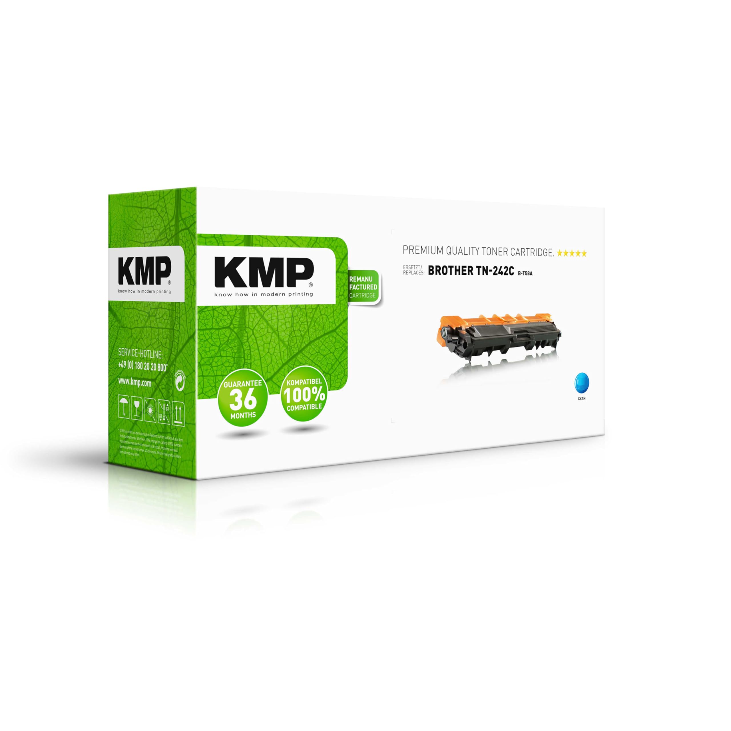 KMP b-t58 a 1400pages Cyan Toner & Laser Cartridge (Laser Cartridge, 1,400 Page Yield, Cyan, One Piece (S))