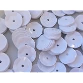 Golden Leaf White Sequins, 10mm, Large Pack of 1000 - Sparkly Sequins for Sewing, Crafts, and Costume Making