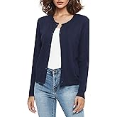 Urban CoCo Women's Crew Neck Button Front Cardigan Sweaters Long Sleeve Open Front Soft Knit Sweater Outfits