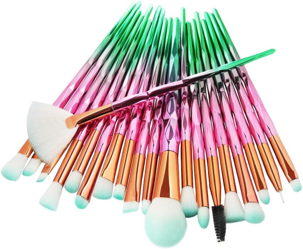 20 pcs Makeup Brush Set, Fashion Makeup Brushes Foundation Cosmetics Face Eyebrow Eyeliner Blush Cosmetic Concealer Makeup Brush Kit (Pink)