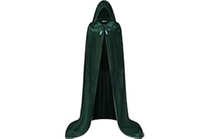 SightYoung Velvet Cloak with Hood,Velvet Cape for Men Women,Adult Halloween Witch Vampire Wizard Cosplay Cloak