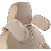 Heapany Car Headrest Pillow, Roadpal Adjustable Sleeping Headrest for Car Seat, Head Neck Support Rest Pillows for Kids Adults Travel, Only fit for Car Seat Headrest with Poles-Beige