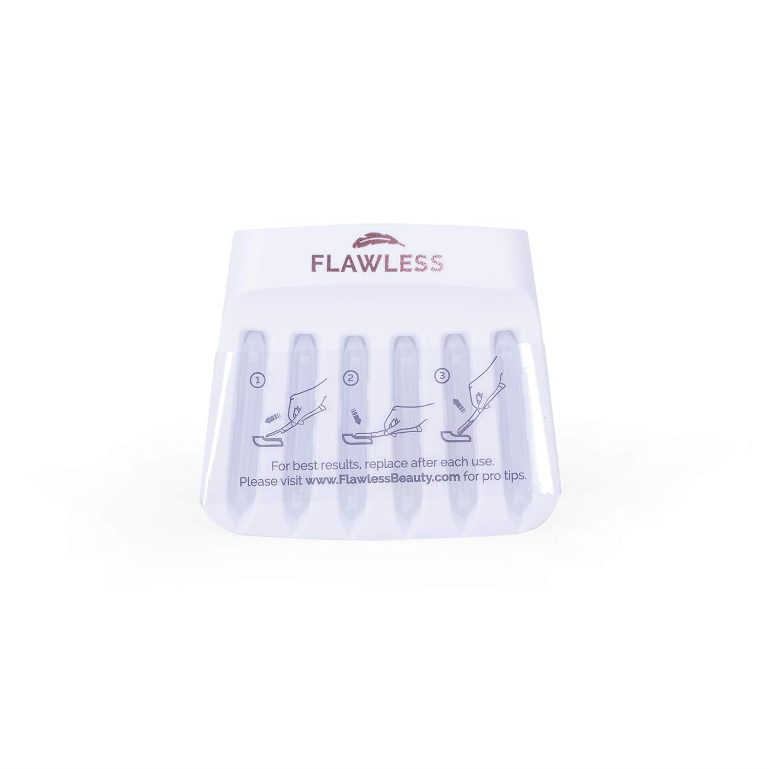 Finishing Touch Flawless Dermaplane Glo Lighted Facial Exfoliator - Non-Vibrating and Includes 6 Replacement Heads, White/Rose Gold: Beauty