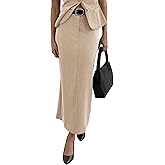 PRETTYGARDEN Women's 2026 Fall Maxi Pencil Skirt High Waisted Slit Work Office Trendy Long Skirts Business Casual Outfits