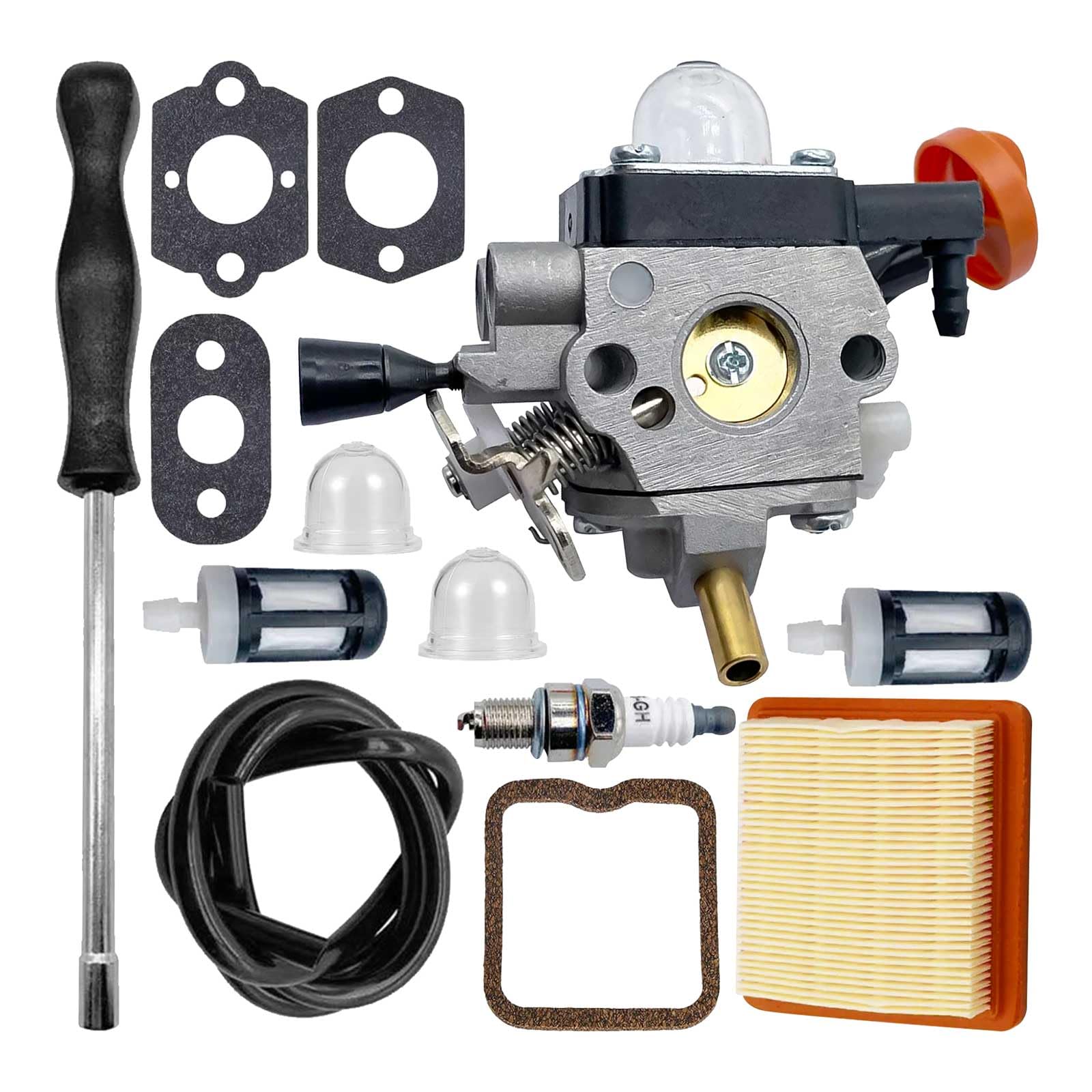 luolety Carburetor for Stihl FS131 FS131R FS311 KM131 HT131 HT132 HT133 HT134 HT135, Replace 4180-120-0619 4180-120-0617 Brushcutter Trimmer Tune-up Kit with 4180 141 0300 Air Filter Kit