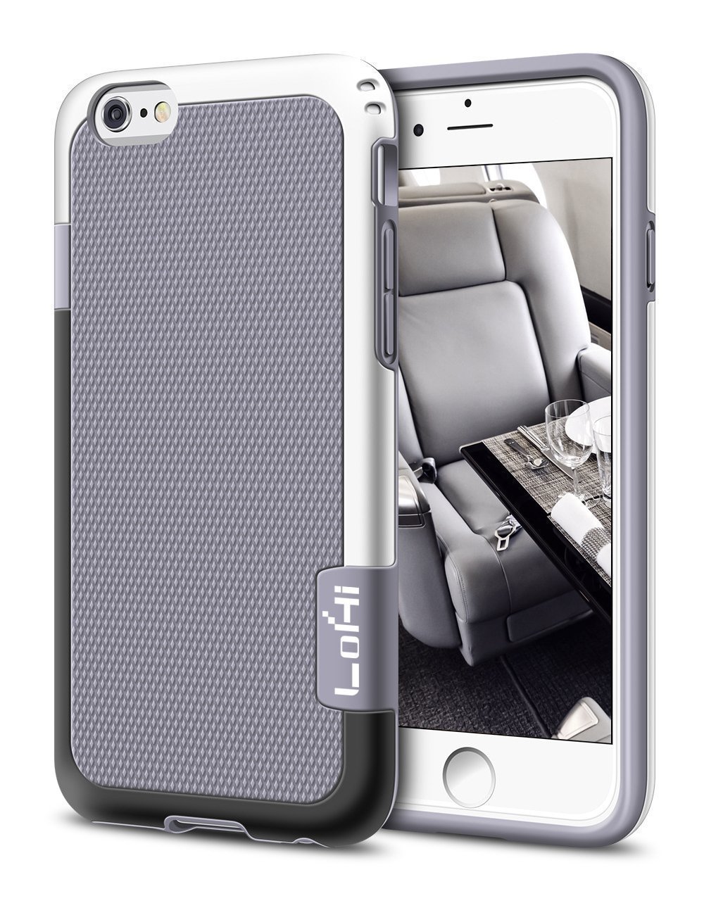 iPhone 6 Case, LoHi Hybrid Impact 3 Color TPU Shockproof Rugged Case [Extra Front Raised Lip] Back Strips Anti-slip [Protective Buffer] Dual Protection Cover Case for iPhone 6/6s 4.7 Inch (Grey)