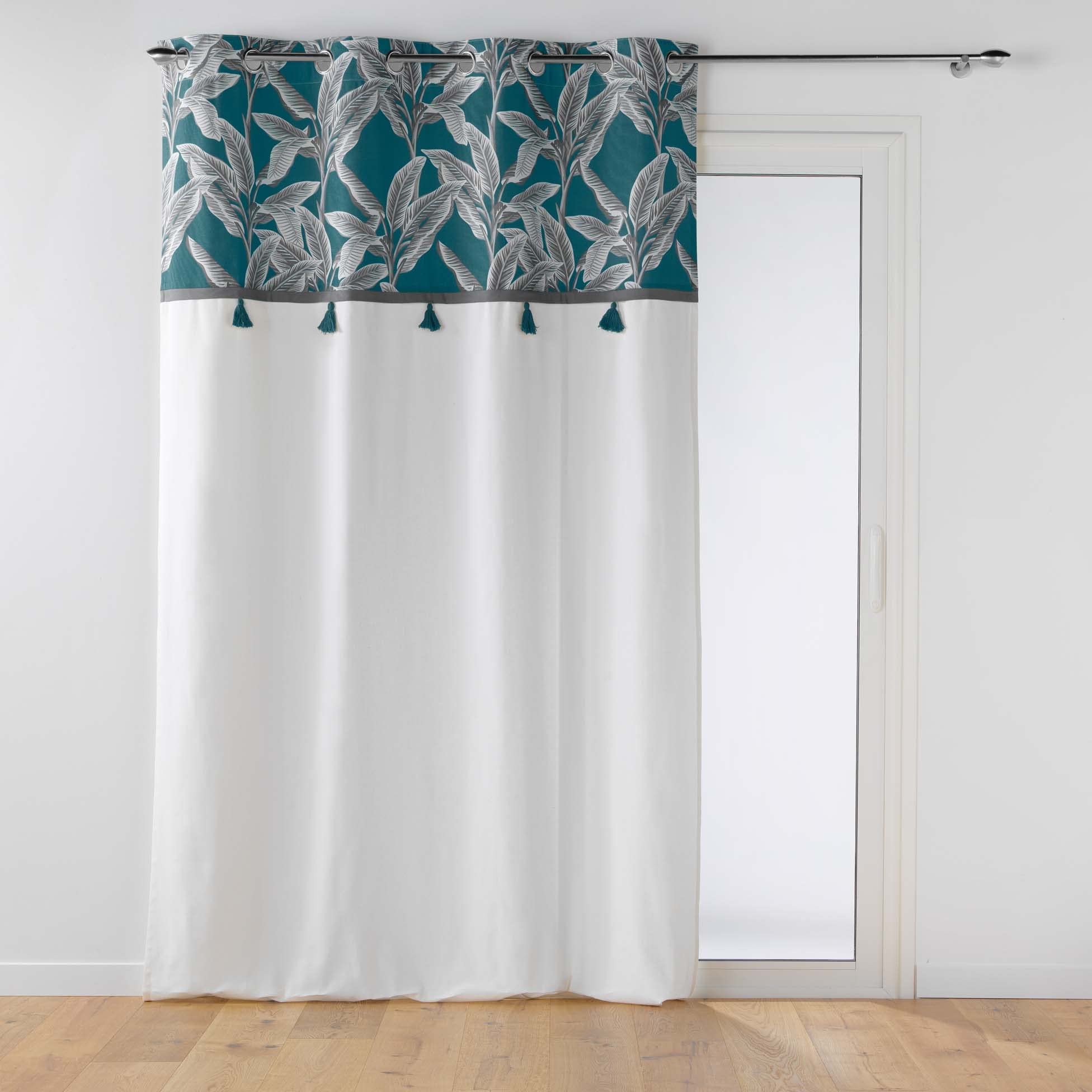 Douceur d'Intérieur Curtain, Cotton, Isibelle Blue, 140 x 240 CM