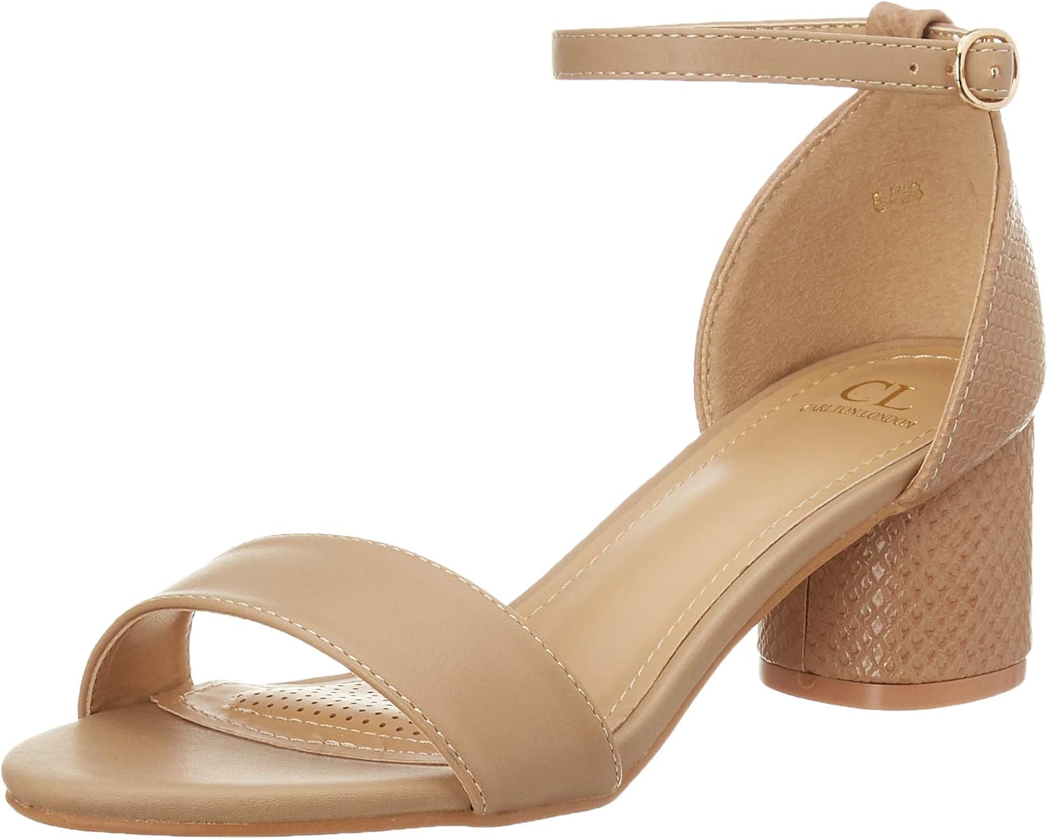 Amazon.com | Carlton London Women's Mid Heel Nude Fashion Sandals-6 UK (39 EU) (CLL-5534 