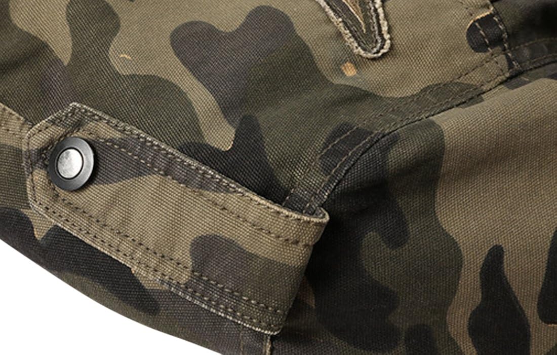 Springrain Men's Casual Slim Stand Collar Tooling Camouflage Cotton Jackets at  Men’s Clothing store
