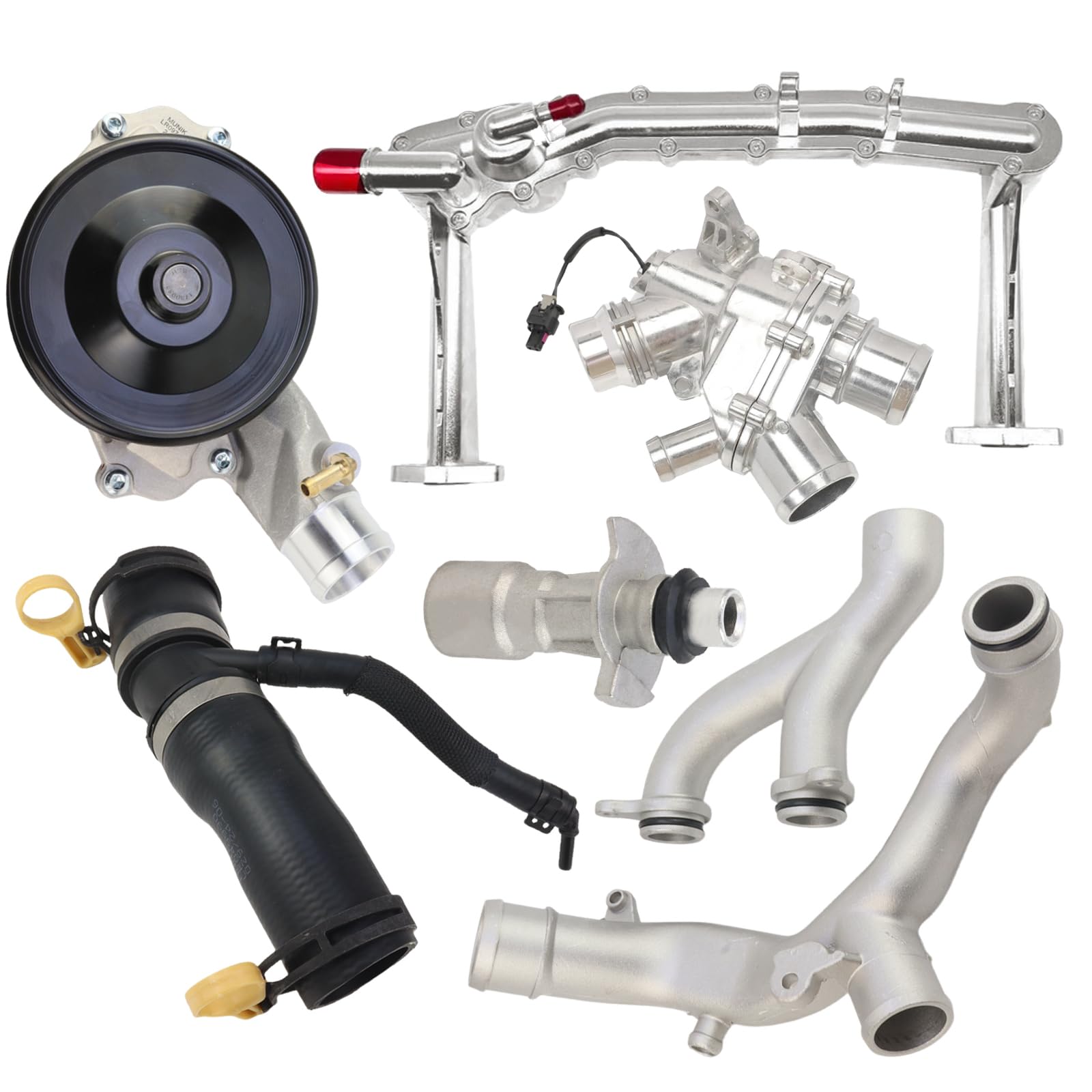 Photo 1 of YINAVAGAD Upgraded Aluminum Coolant Water Pipe System Kit for Jaguar F-Type F-Pace XF XJ Discovery, for Range Rover 2010-2021, Replaces LR092992 LR109401 LR107288 LR090630 LR048474 LR097165 LR028136