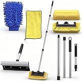 LemonRoad 65'' Five-Sided Car Wash Brush with Long Extendable Handle, Scratch-Free Soft Bristles Car Cleaning Wash Mop Kit, Universal for Truck RV SUV Boats Floors