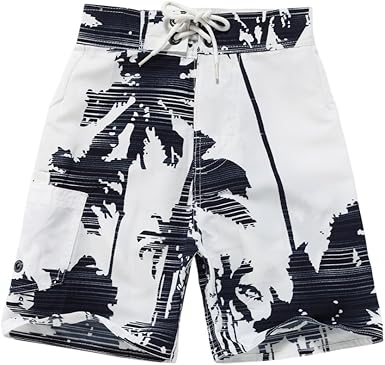 hawaiian print swim trunks