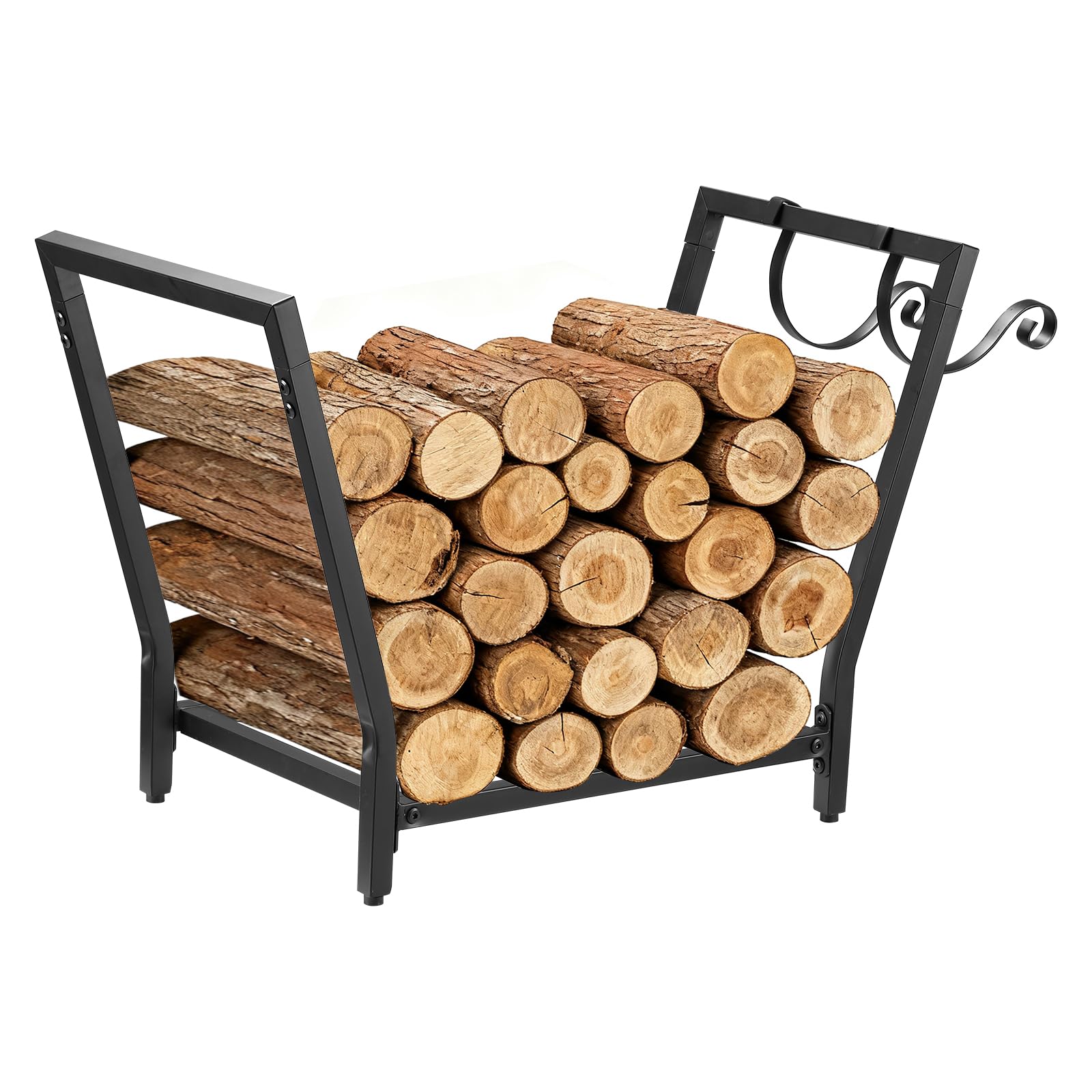 Photo 1 of *USED*
Swellisher Firewood Rack for Indoor Outdoor Usage, Trapezoid Firewood Holder with 2 Hanging Hooks, Heavy Duty Wood Rack for Outdoor Patio, Black
