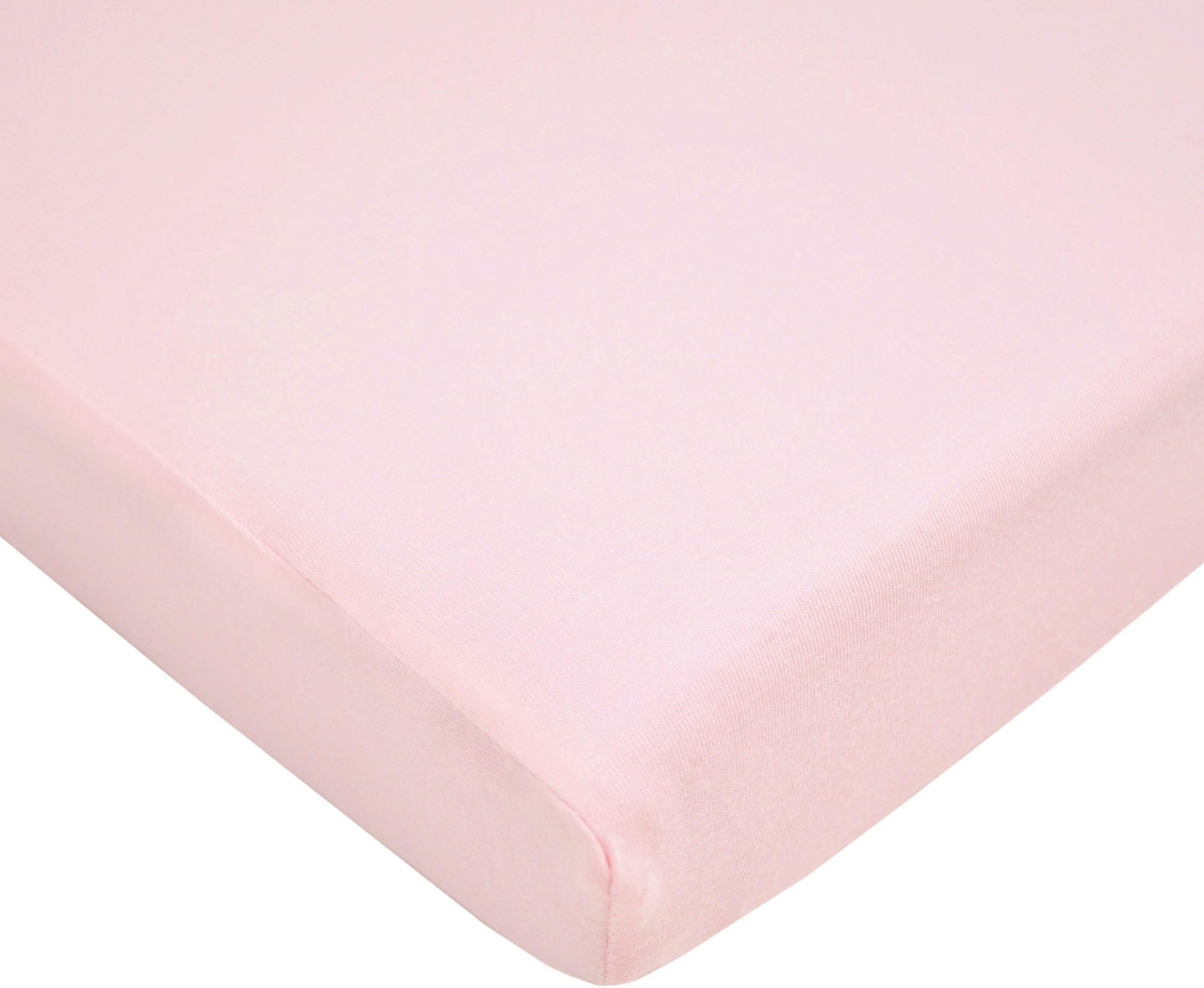 American Baby Company Fitted Mini-Crib Sheet, 100% Natural Supreme Cotton Jersey Knit, Pink, Soft Breathable, for Girls