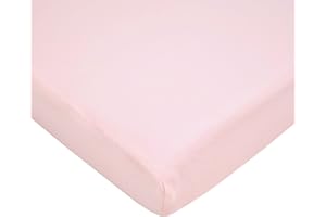 American Baby Company Fitted Pack N Play Playard Sheet 27" x 39", Soft Breathable Neutral 100% Cotton Jersey Pack and Play Sheet, Pink, for Boys and Girls, Fits Most Mini Crib Mattresses