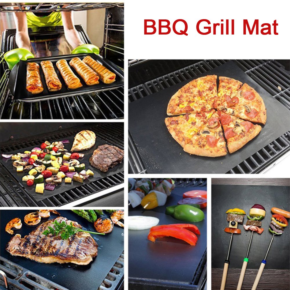 Tappetini da BBQ Griglia Set di 5(3+2) barbecue grill stuoia antiaderente ,Tappetino da forno riutilizzabile ,Adatto per Griglia a Carbone,Forno Elettrico, Forno, Forno a Microonde, Ottimo Tappeto Strumento Cucina per Barbecue Picnic Campeg