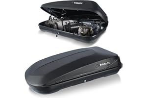 PIDOCK Hard Shell Roof Cargo Box,13 Cubic Feet Storage,Durable ABS Material,Double-Sided Opening,130 lbs Capacity,Waterproof Car Roof Storage Box with Security Keys,56" L x 30" W x 14" H,Diamond Black