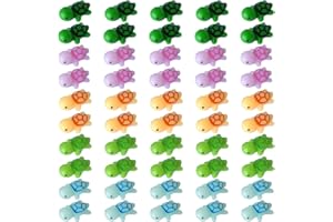 Tindobewan 50 PCS Mini Resin Sea Turtle Miniatures - Multi Color Tiny Turtle Figures for Craft, Garden Decor & Party Decorations