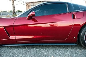 Replacement for 2005-2013 Chevrolet Corvette C6 Base Models | ZR1 Style Side Skirts Rocker Panels Extension with Mud Flaps Pa
