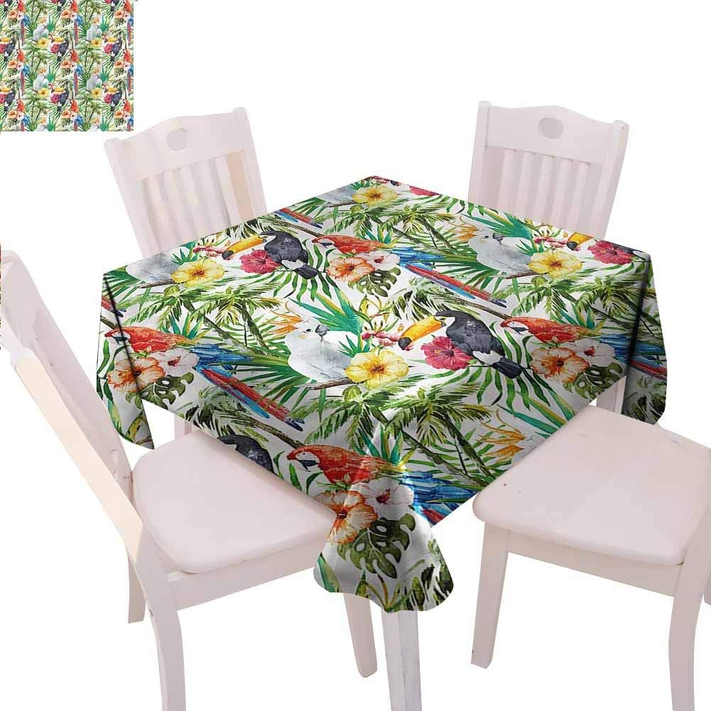 Zara Henry Parrots Deep Dream Tablecloths Watercolor Tropical Animals Home Cotton Tablecloth W70 xL70