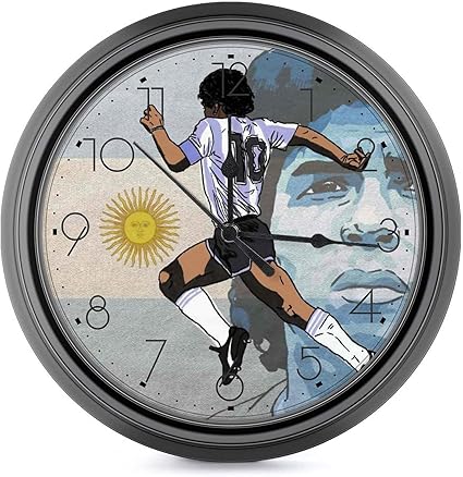Amazon Co Jp 掛け時計 マラドーナ ウォールクロック 壁掛け時計 アナログ おしゃれ 装飾 北欧 連続秒針 静音 壁掛け時計 掛時計 モダン インテリア 大数字 見やすい 電池式 掛時計 自宅 寝室 部屋飾り 贈り物 直径24 4cm プレゼント ホーム キッチン