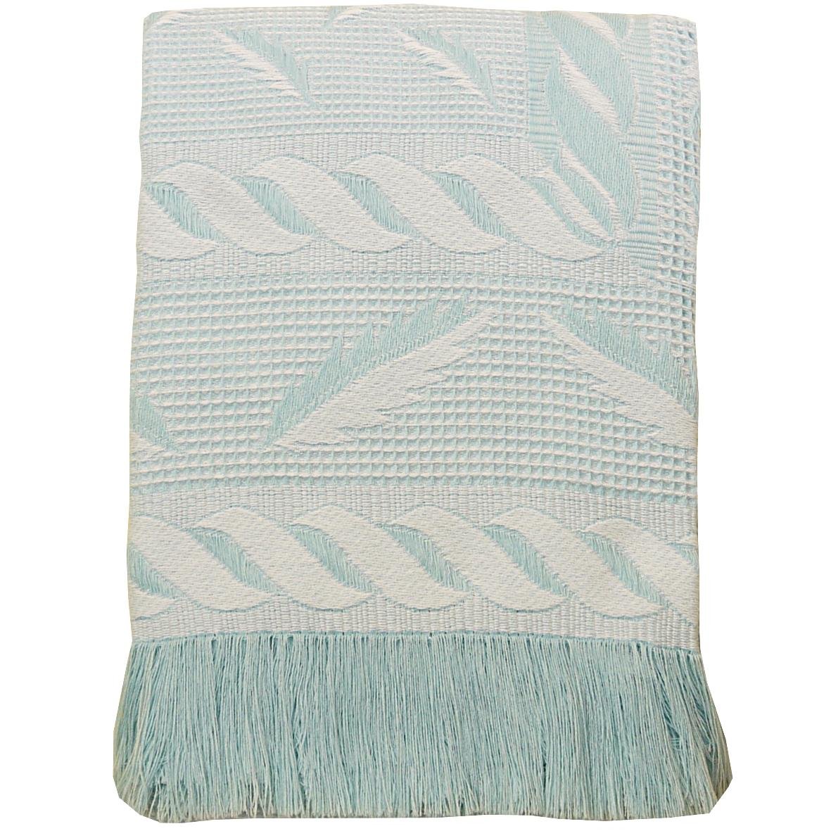 BabyPrem Baby Large Soft Acrylic Fern Shawl Blanket 122 x 122cm BLUE